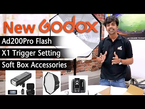 Godox Ad200Pro Flash and Godox X1 Trigger Settings with Soft Box Accessories