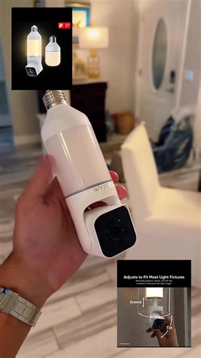 The Wyze Bulb Cam is a hybrid device that combines a smart LED light bulb with a security camera in one unit. It’s designed so you can screw it into a standard light socket (E26) and turn your light fixture into a surveillance camera without extra wiring or external power supplies. #SmartHome #SecurityCamera #TechGadgets #HomeSafety #WyzeBulbCam