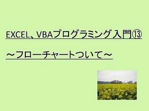 EXCEL、VBAプログラミング入門 13～フローチャートついて～