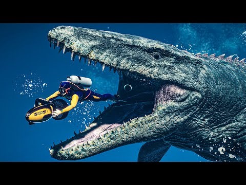 Megalodon, Mosasaurus & All Sea Monsters Hunt a Diver | JWE2 Mods