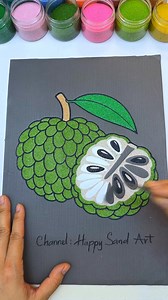 117K views · 803 reactions | Custard Apple  Sand Art Painting | Happy Sand Art | Facebook