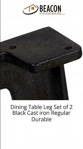 Dining Table Leg Set of 2 Black Cast iron Regular Durable