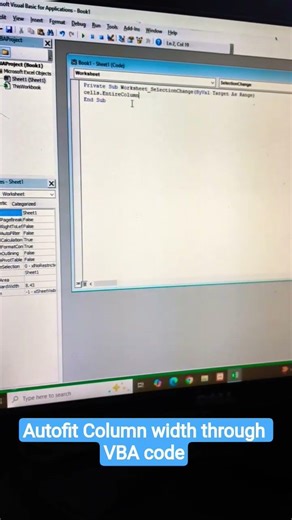 Autofit Column width on VBA | Excel main column width adjust hone ka vba code