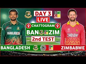 Bangladesh vs Zimbabwe 2nd Test Live Scores | BAN vs ZIM 2nd Test Day 3 Live Scores & Commentary