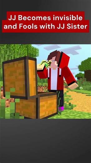 MAIZEN: JJ Drinks invisible potion and pranks JJ Sister Pt. 1 - Minecraft Animation #shorts