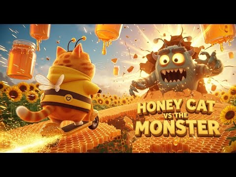 🐝 Honey Cat vs The Monster — The Sweetest Battle in the Universe 🍯 | Pixar-Style 3D Animation