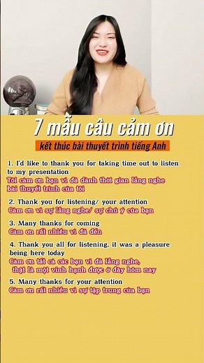 7 mẫu câu cảm ơn kết thúc bài thuyết trình