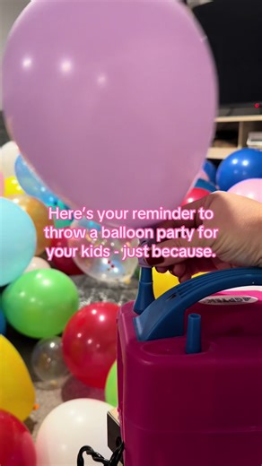 Easy balloon party at home 🎈You don’t need a birthday to make core memories with your kids. #fyp #BalloonParty #KidsActivities #ParentingIdeas #FamilyMoments