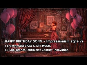 Happy birthday song - Impressionism style v2
