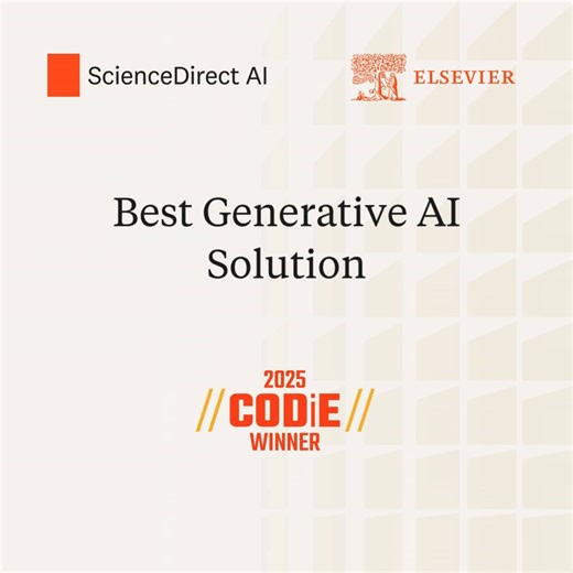 ScienceDirect AI wins Best Generative AI Solution at the 2025 CODiE Awards! The award recognizes how ScienceDirect AI helps researchers work more efficiently with trusted, peer-reviewed content and transparent, referenced insights, supporting better research outcomes. Learn more: http://spkl.io/6189AkRZf | Elsevier