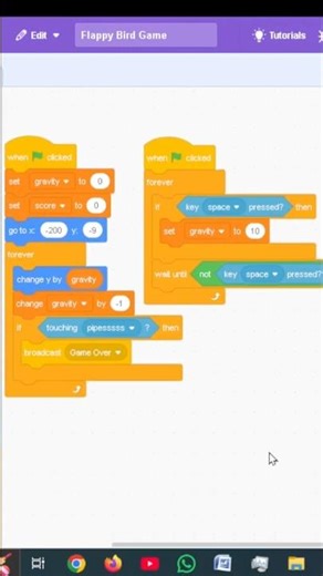 Guys I have made Flappy Bird in Scratch 3.0. #gameplay#game#coding#viral#shorts