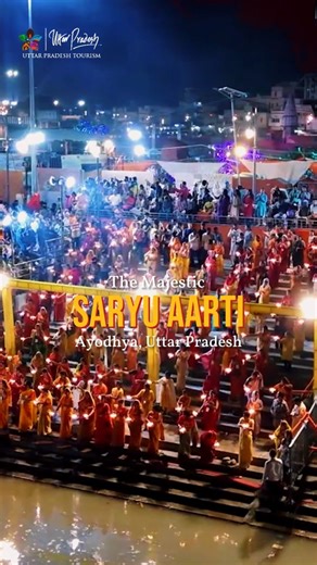 Evenings on the Saryu become timeless - where every light, every chant, every bell radiates devotion! Feel the magnificent Saryu Aarti through this reel and immerse yourself in the divine splendor of Deepotsav. #deepotsav2025 #deepotsav #saryu #saryughat #saryughat #saryuaarti #saryuriver #divinedeepotsav #uttarpradeshfestivals | Uttar Pradesh Tourism