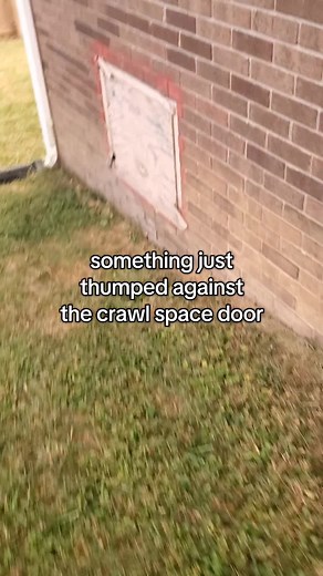 something just thumped against the crawl space door, also I show that there's no other entrance #haunted #hauntedhouse #creepy #creepytok #crawlspace