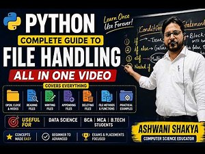 🔥 Python File Handling Complete One Shot | A to Z Concepts, Programs & File Methods | Data Science
