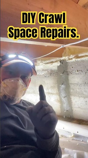 DIY Crawl Space Repairs. #diy #how #sprayfoam #crackrepair