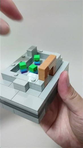 Lego build Minecraft micro worlds Zombie gang #lego #legobuild #shorts #BrickBoom