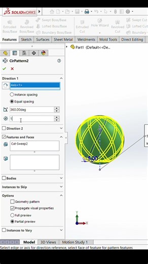 Projections Curve #solidworks #3ddesign #cad #music #shorts #shortsfeed