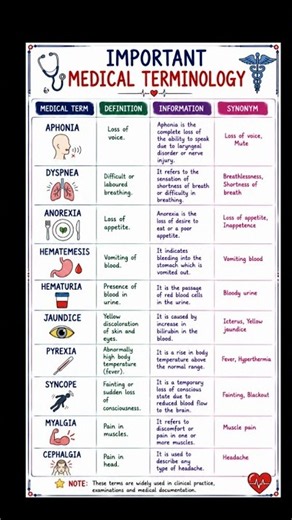#important medical terminology #medical terms and their meanings