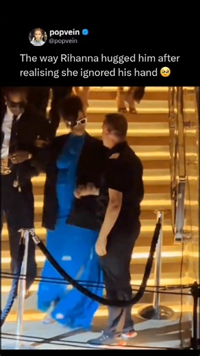 The way Rihanna hugged him after realising she ignored his hand 🥹