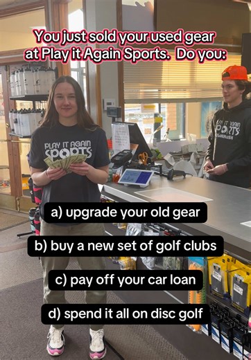 This could be you!! Trade in your gently used sporting goods for 💰💸 #playitagainsports #sportinggoods #playitagain #webuyused #sports #wisconsin #weights #usedgolfgear #cashonthespot #fitnessequipment #baseballgear #discgolfing