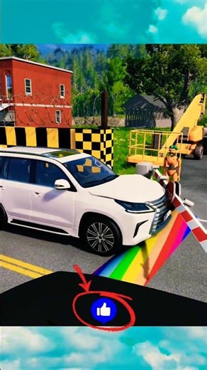 Flatbed Truck Mcqueen | Transportation with Truck - Pothole vs Car - BeamNG.Drive#shortvideo