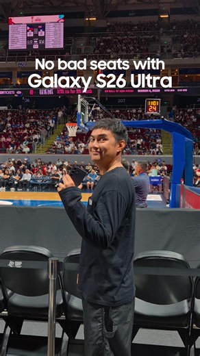 Courtside for Gilas vs New Zealand and the action felt even closer with the Samsung Galaxy S26 Ultra. 🏀🔥 Telescopic Zoom pulls you right into every play, Super Steady Mode keeps the footage smooth even when the crowd goes crazy, and Photo Assist lets you clean up your shots instantly. When the phone’s this powerful, there are No Bad Seats #withGalaxy. Pre-order the new Galaxy S26 Series here: https://bit.ly/BuyNowGalaxyS26_MiggyCruz Use my code MIGGYxGALAXYS26 on samsung.com or the Samsung Sho