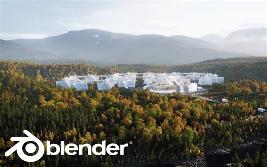 【Blender】如何创建巨大的ArchViz场景｜场景动画制作教学
