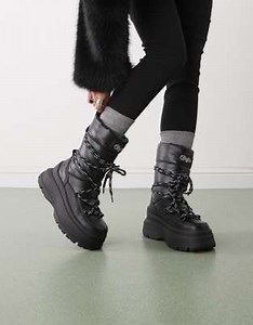 Buffalo snow puffer boot in black | ASOS