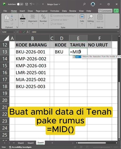 Cara Mengambil Teks di Excel (LEFT, MID, RIGHT) #exceltutorial#microsoftexcel#belajarexcel