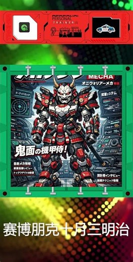 👹 Oni Warrior Mech with Cracked Mask! #DemonMech #MechaDesign