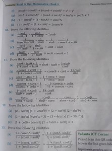 Ivedantal Excel in Opt. Mathematics - Book 9(f) (xsine-ycose)²... | Filo