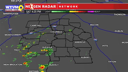 4:18PM Radar Update: Moderate to heavy showers have been filtering in from the southwest direction, with some of these showers even producing some lightning earlier. Over the next couple of hours look for these scattered showers and storms to continue, with some storms having the potential to be on the stronger side. I will have an update on the TV side tonight to with a run of the futurecast looking at tonight and Sunday's rain coverage. | WTVM Weather | Facebook