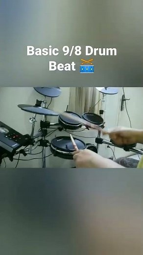 Drum Beginner Lesson- Basic 9/8 Drum Beat 🥁