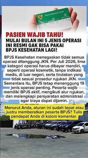 BPJS Tegaskan 5 Jenis Operasi Tak Ditanggung Mulai Juli 2026 #viral #bpjs #beritaterkini