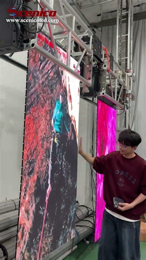 One click to control the LED rolling gate screen #leddisplay #leddisplay #technology