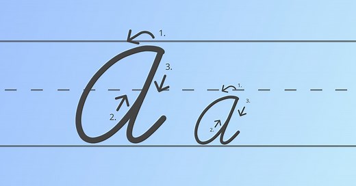 Cursive A: Full Tutorial and Worksheet