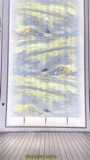 Yunfu Factory Luxurious Natural Bright Blue Crystal Stone Marble Slab Tiles Blue Marble for Dining Table Tops and Wall Panel