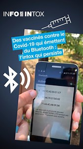 💉Les personnes vaccinées peuvent-elles émettre un signal Bluetooth ? C’est ce que croient certains internautes, qui n’hésitent pas à en faire l’expérience... ❌ Mais c’est faux, on vous explique pourquoi le vaccin ne peut pas contenir de puce ! | Les Observateurs - France 24