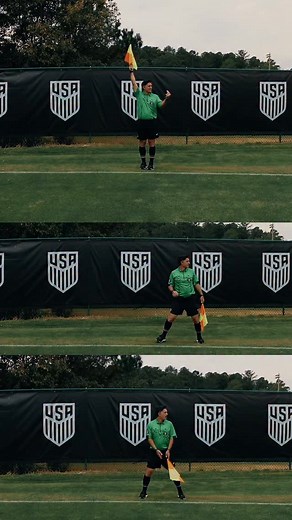 If a ball goes out and back into play, there is a specific signal mechanic that Assistant Referees use to communicate that information to the Referee #soccer #football #AR #futbol #referee | Refs Need Love Too