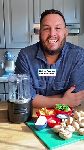 Holiday cooking doesn’t have to be complicated. Let @grossypelosi show you the simple way to make his family’s famous and flavorful Stuffed Mushrooms, with the help of his KitchenAid Go Cordless Food Chopper. Easily chop and mix your filling to perfection thanks to it's multi-purpose stainless steel blades. And you don’t even need to find a power outlet! Going cord-free means official freedom to make wherever and however you want. Stuffed Mushrooms Recipe: 1 lb. cleaned baby Bella or Cremini Mus