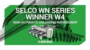 The top of the range of horizontal beam saws with one cutting line: high performance in reduced times to meet the needs of medium and large production requirements. Watch the numeric controlled panel sizing centre fully integrated with Winner W4! | Biesse