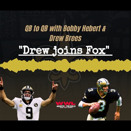 Big news broke yesterday: Drew Brees is joining Fox's NFL broadcast, likely to replace Mark Sanchez. Hear Drew talk about the new gig and try to cheer Bobby up about where the Saints are at right now. All this and more on WWL. FULL INTERVIEW IN COMMENTS | WWL Radio