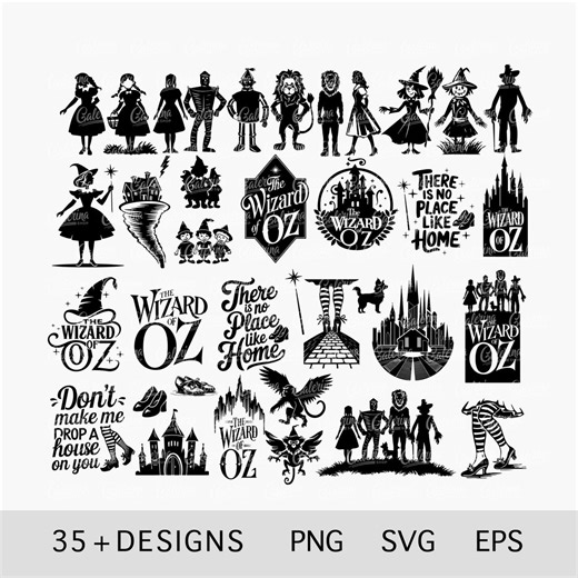 The Wonderful Wizard of Oz SVG Bundle, Emerald City Tales & Fairy Tale PNG, Cricut, Sublimation - Etsy