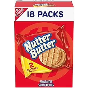 Nutter Butter Peanut Butter Sandwich Cookies, 18 Packs (2 Cookies Per Pack)