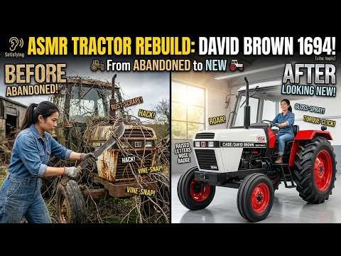 ASMR Full Restoration: Abandoned 1984 Turbo Diesel Tractor 🚜 (From Rust to NEW)