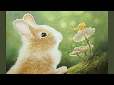 How to Paint A Cute Bunny With Acrylic: Realistic Rabbit Painting Tutorial