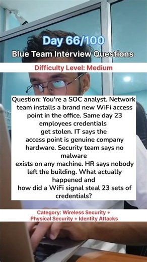 Day 66/100 Blue team interview questions and answers check out the Description