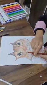 First Time Drawing? Create Cat Using Pencil Colors on Sheet Easily