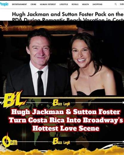 Curtain up on paradise 🌴 Hugh Jackman and Sutton Foster rang in early 2026 with a PDA-packed beach.