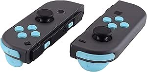 eXtremeRate DIY Full Set Buttons for Nintendo Switch & Switch OLED, Custom Replacement Buttons for JoyCon, ABXY Direction Keys SR SL L R ZR ZL + - Home Capture Trigger Buttons Springs - Heaven Blue